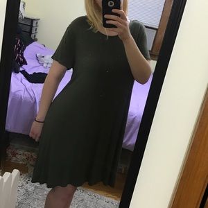 MILITARY GREEN T-SHIRT DRESS
